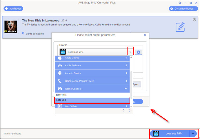 choose ps3 as output format