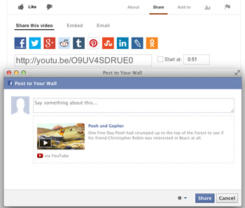 share YouTube videos on Facebook from YouTube
